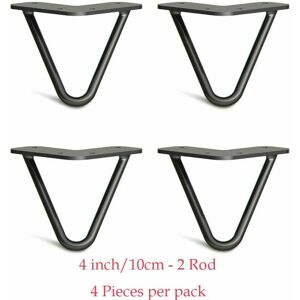 DAYPLUS 4 x Hairpin Table Legs Hair Pin Legs Set Metal Steel Legs Mid Century Modern Style for Furniture Bench Desk diy Project with free Feet Protector &