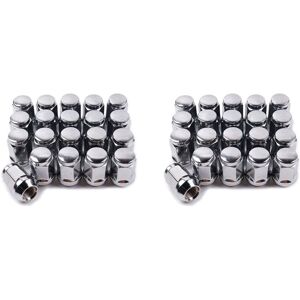 Tlily - 40 Wheel Nuts 14 x 1.5 - 19mm Nut 3.3cm High Hex Chrome 3/4 Inch, for 1500 1999-2021