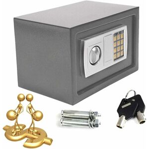 DAYPLUS 4.6L( 23x17x17cm) Grey Safe Digital Electronic Key Pad Lock Cash Box Home Security Heavy Duty Steel