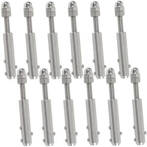 CYSLMUK 4mm Wire Rope Screw Terminals - 12pcs - Wire Rope Tensioners Stainless Steel Wire Rope Tensioners for Cable Tensioning