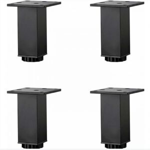 LINGHHANG 4Pcs (10cm/3.9in) Height Adjustable Aluminum Alloy Furniture Legs,Sofa Coffee Table Legs,Sink Bathroom Cabinet Legs,Matte Black,with Screws