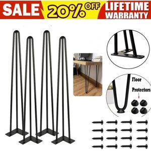 Dayplus - 4PCS 3-Rod Hairpin Legs 86cm/34inch Furniture diy Metal Support Desk Table Legs