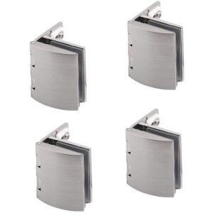 TINOR 4Pcs 90 Degree Glass Clamps, Adjustable 5-8mm Glass Hinge for Cabinet Door, Glass Showcase, Wine Cabinet Door, Cupboard Door Wall Mounted