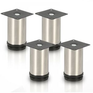 CYSLMUK 4PCS Adjustable Stainless Steel Furniture Legs Silver 10cm Metal Table Legs Furniture Feet