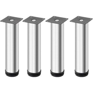 CYSLMUK 4PCS Adjustable Stainless Steel Furniture Legs, Silver, 18cm, Metal Table Legs, Furniture Feet