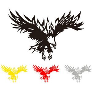 Linghhang - 4pcs Car Stickers Pull Flower Reflective Stickers (Black+Red+Yellow+White)