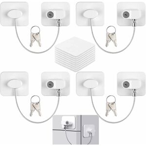 Alwaysh - 4Pcs Child Window Safety,Kids Fridge Lock,Kids Refrigerator Door Lock Cabinet Window with 8 Keys,Fridge Safety 5060mm