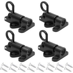 Linghhang - 4pcs Elastic Door Locks, Black Automatic Spring Door Locks with Screws for Wooden Doors and Windows, Cabinets, Wardrobes
