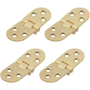 Memkey - Pack of Folding Table Hinges, Flat Door Folding Cabinet Hinges, Zinc Metal Round Edge Sewing Machine Folding Table Furniture Folding Shelf