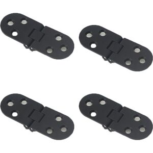 Cyslmuk - 4pcs Folding Table Hinges Zinc Alloy Cabinet Door Hinges, Black, Round Edge Furniture Door Hinges with Screws, Suitable for Tables, Office