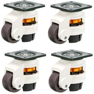 TINOR 4Pcs Furniture Casters, Swivel Wheel, Retractable Leveling Casters 60F, Nylon and Aluminum Alloy, Loading Capacity 250kg per Caster