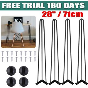 DAYPLUS 4PCS Hairpin Legs 71cm/28inch Metal Support Desk Restaurant Table Legs Furniture