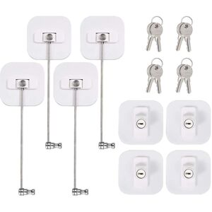 TLILY 4Pcs Refrigerator Door Lock Kit Freezer Locks Drawer Cabinet with 8 Keys 304 Stainless Steel Child Mini for