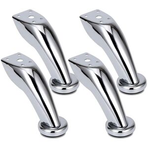 LINGHHANG 4pcs Stainless Steel Furniture Legs, Chrome Plated, Sofa Bed Legs, Suitable for Sofa, Chair, Stool, Cabinet