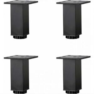 LINGHHANG 4Pcs(15cm) Height Adjustable Aluminum Alloy Furniture Legs,Sofa Coffee Table Legs,Sink Bathroom Cabinet Legs,5-40cm,Matte Black,with Screws