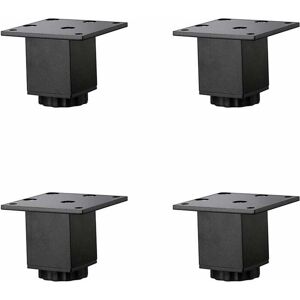 LINGHHANG 4Pcs(5cm/2in) Height Adjustable Aluminum Alloy Furniture Legs,Sofa Coffee Table Legs,Sink Bathroom Cabinet Feet,5-40cm,Matte Black,with Screws