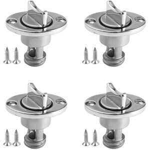 TLILY 4X 316 Stainless Steel Oval Garboard Drain Plug for 1 Inch Hole Boat Transoms with Screws