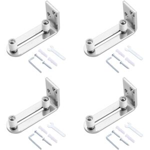 TLILY 4X Modern Chrome Sliding Barn Door Floor Guide Ball Bearings Adjustable Stay Roller Wall Mounted System for All Door Size