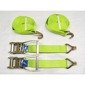 Securefix Direct - 50MM Ratchet Straps 6 Metre 5 Ton x2 (High Visibility 5000KG 6M Tie Down Lashing Claw j Hook)