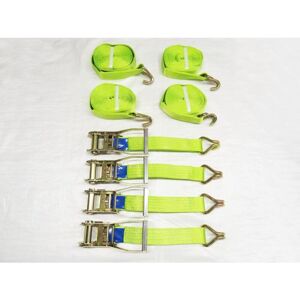 Securefix Direct - 50MM Ratchet Straps 6 Metre 5 Ton x4 (High Visibility 5000KG 6M Tie Down Lashing Claw j Hook)