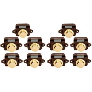 Tlily - 5Pcs Keyless Push Button Catch Door Knob Lock for rv Caravan Cabinet Boat Motor Home Cupboard, Brown Gold