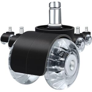 Tlily - 5Pcs Office Chair Caster Wheels,2 in Heavy Duty Double Casters, Twin Ball Bearing Replacement Computer Desk Wheel