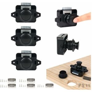 Csparkv - 5PSC Push Button Lock Latch, Keyless Door Locks for rv Yacht Boat, Cabinet Door Handle Catch Pop Up Door Lock Nickel