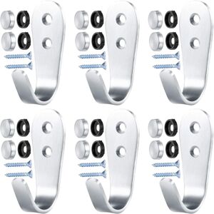 Linghhang - 6 Pcs 3mm Screw-in Coat Hooks, Wall Mounted Coat Hooks, Stainless Steel Coat Hooks, Coat Hooks, Coat Rack Shelf with Screws for Home,