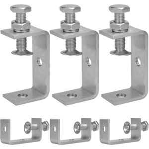 Tinor - 6 Pcs 65mm c Clamps, Heavy Duty 304 Stainless Steel Adjustable c Clamp 35-60mm Clamping Range for Welding Carpenter Home Mounting,