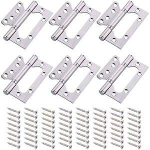 Linghhang - 6 Pcs Stainless Steel Door Hinge Ball Bearing Furniture Hinges with Screws