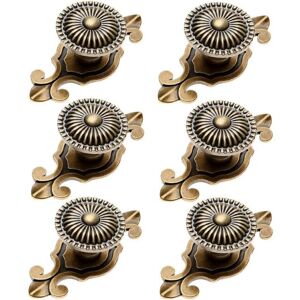 CYSLMUK 6 Pieces 2 in 1 Retro Furniture Knob Handle for Cabinet Drawer with Screws Bronze