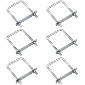 Cyslmuk - 6 Pieces u Bolts, M6 U-Bolts, Stainless Steel u Bolts with Nut Plates Washer, Clamping Bolts Fastener for Pipe Fixing (Right Angle 80x50mm)