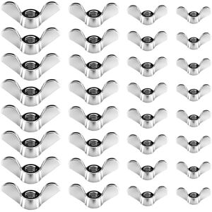 TINOR 60Pcs Stainless Steel Wing Nuts Butterfly Nut M4 M5 M6 M8 Butterfly Wing Bolts Metric Thread Assortment Kit for DIY Tools Accessories