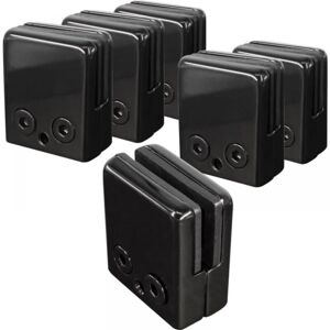 CYSLMUK 6pcs Black Glass Clamps 8-10mm,304 Stainless Steel Adjustable Glass Clips Flat Back Glass Holder for Balustrade Stair Handrail,Glass Clamps Clip Grip