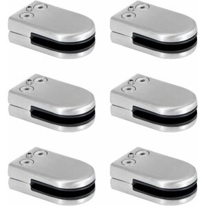 Cyslmuk - 6Pcs Glass Clamp Stainless Steel Glass Clamp 6-8mm Glass Clamp Brackets Adjustable Glass Clip Flat Back Connection for Balustrade Stair
