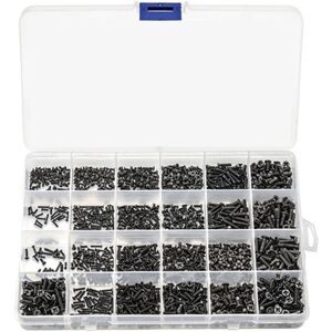 Tlily - 720pcs Countersunk Flat Head Mini Screw Set M1.4 M1.7 M2 M2.5 M3 Carbon Steel Computer Notebook Laptop Screws Kit