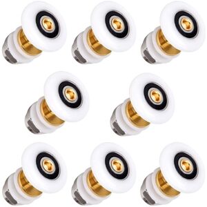 Memkey - Pack of 8 shower door rollers, 20 mm brass swivel castors for replacement sliding rails for glass doors in the shower