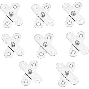 LINGHHANG 8 Pieces 360 Degree Hinges, Stainless Steel Hinge, Rotating Hinge, for Entrance Doors, Wardrobes, Cupboards, Bathrooms, Sills