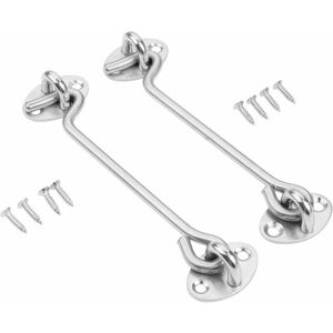 Linghhang - 2 Pack Stainless Steel Cabin Door Hooks 300mm- 12 Inch