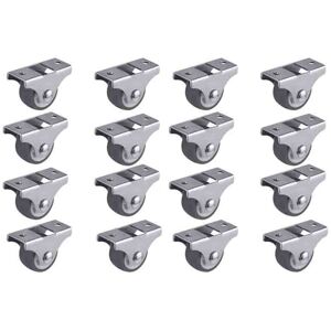 Tlily - 8PCS tpe Caster Wheels Duty Fixed Casters with Rigid Non-Swivel Base Ball Bearing Trolley Wheels Top Plate 1 Inch X2 I500063771