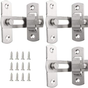 ZVD - 90 Degree Door Hook Latch, 3 Stainless Steel Door Lock and Security Door Lock, with Sliding Door Lock and Window Lock