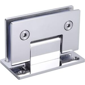 Csparkv - 90 Degree Glass Door Cabinet Showcase Wardrobe Clamp Glass Shower Doors Hinge Replacement Parts Wall-Glass Gray(Polished Chrome)