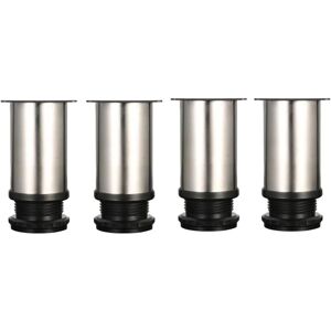 ZVD Adjustable Legs 8cm Height Thicken Cabinet Legs Table Legs Furniture Legs, Brushed Stainless Steel, Adjustable Height 015mm Come with Stainless Steel