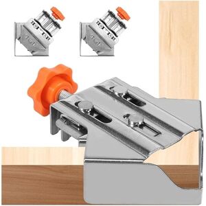 ALWAYSH 2 Pack Thick Stainless Steel Corner Clamp, Precision Open/Close Type, Right Angle Clamp for Woodworking, Various Home Decor Projects (Closed)