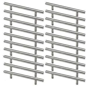 20pcs Stainless Furniture Handle Kitchen Cabinet Handle 128mm Hole Spacing Brushed Steel t Handle for Cabinet Door - Alwaysh