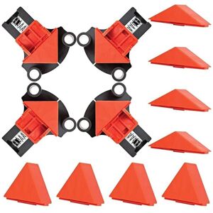 Alwaysh - 4 Pack Woodworking Corner Clamps - 4 Right Angle Clamps Adjustable to 60, 90 and 120 Degrees - Corner Clamp Kit for Drilling, Making