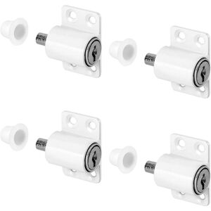 Alwaysh - 4 Pieces Window Door Locks, Sliding Door Lock, Window Locks, for Home and School, White