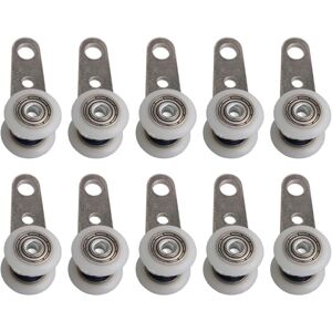 AlwaysH Pack of 10 sliding door rollers for bay windows or sliding doors - metal and plastic - 4.5 x 1.9 cm