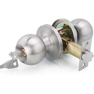 Alwaysh - Round Door Handle with Lock - 60/70mm Lock Knob, Security System