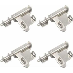 Sliding Bolt Door Lock - 4 Pack Stainless Steel Security Hasp Latch with Padlock Hole - Alwaysh